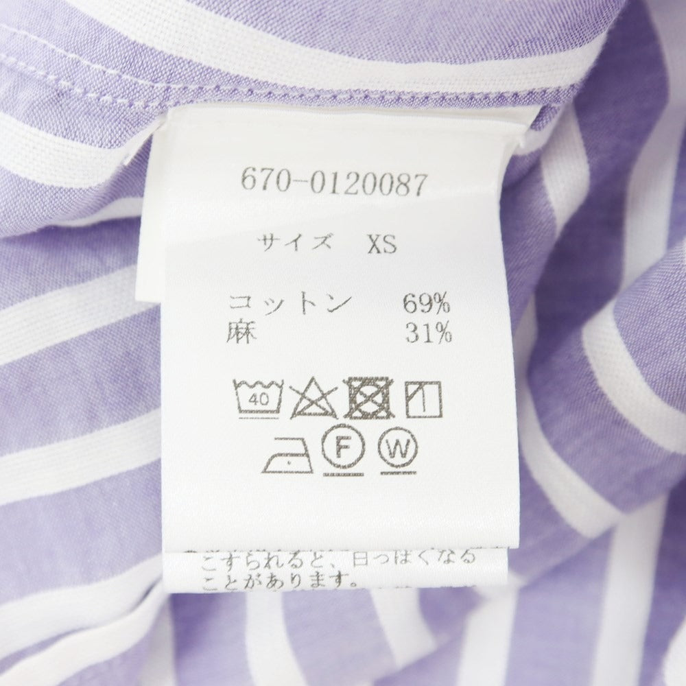 [Used] GIANGI Cotton Linen Striped Capri Shirt Purple [XS] [Condition Rank A] [Men&