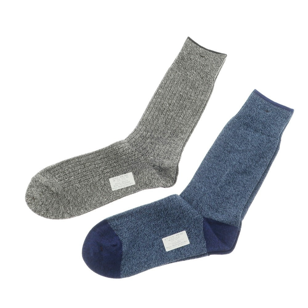 [Used] [Unused] KTLewiston 2-pair set of cotton nylon socks, gray x dark blue [25-27] [Condition Rank S] [Men&