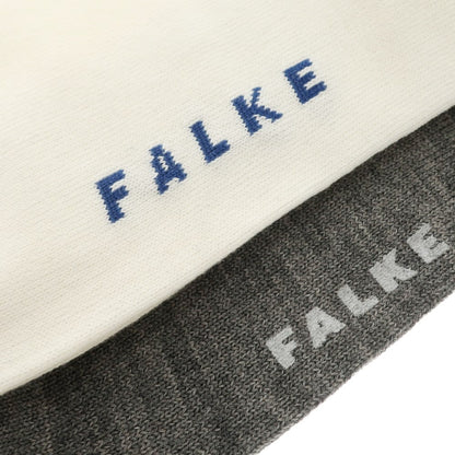 [Used] [Unused] FALKE 2-pair set wool cotton argyle socks, gray x ivory [39-42] [Condition Rank S] [Men&