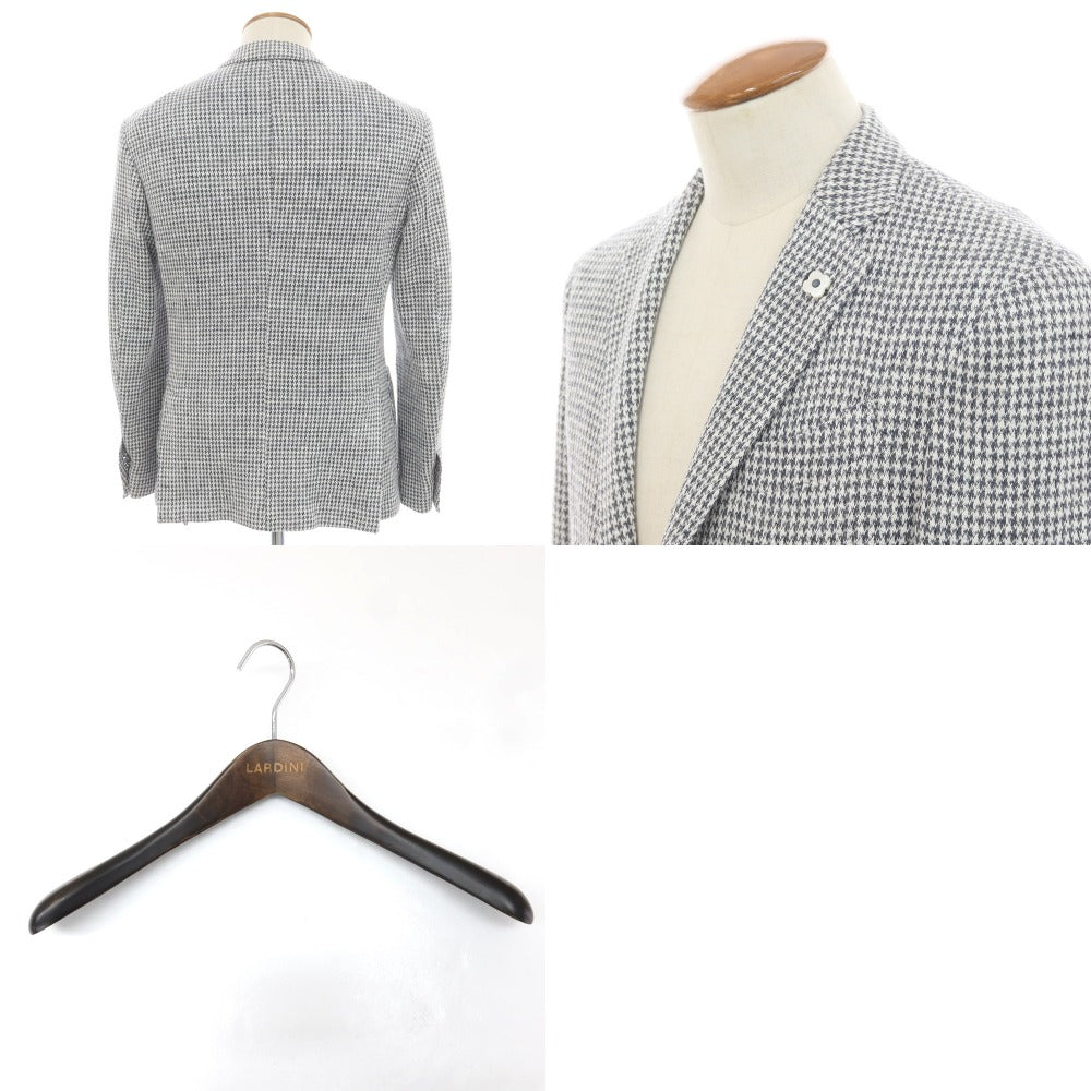 [Used] LARDINI Linen Polyester 3B Casual Jacket White x Gray [46] [Condition Rank B] ​​[Men&