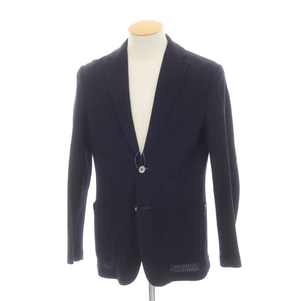 【中古】ティージャケット T-JACKET コットン 2B カジュアルジャケット ネイビー【サイズS】【 状態ランクC 】【 メンズ 】[EPD]