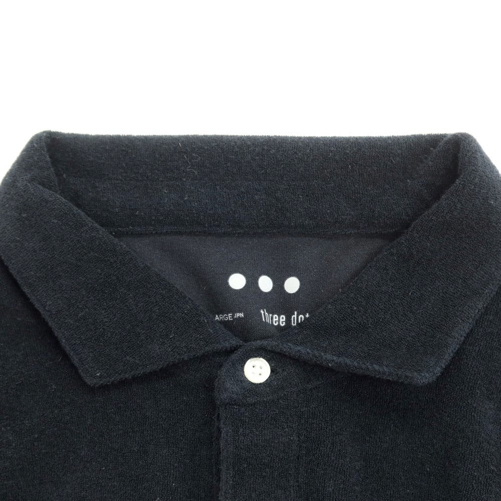 [Used] Three Dots Cotton Polyester Pile Short Sleeve Polo Shirt Black [Size L] [BLK] [S/S] [Condition Rank B] ​​[Men&