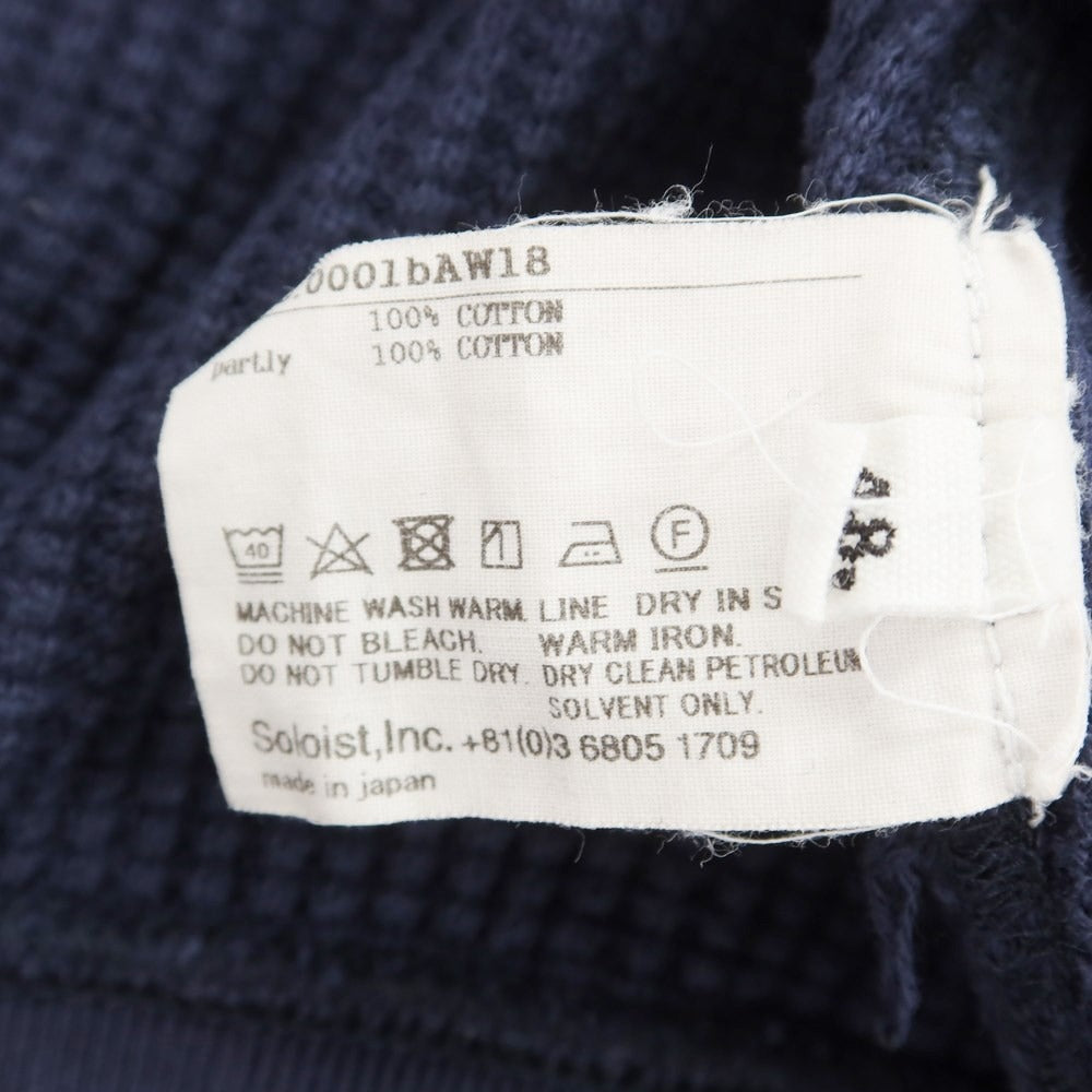 [Used] TAKAHIRO MIYASHITA The SoloIst. Cotton waffle thermal sweatshirt, navy [Size 48] [NVY] [S/S/A/W] [Condition Rank C] [Men&