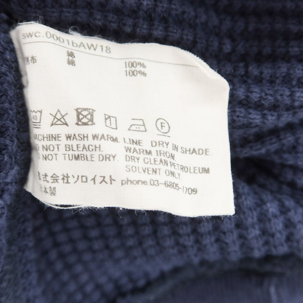 [Used] TAKAHIRO MIYASHITA The SoloIst. Cotton waffle thermal sweatshirt, navy [Size 48] [NVY] [S/S/A/W] [Condition Rank C] [Men&