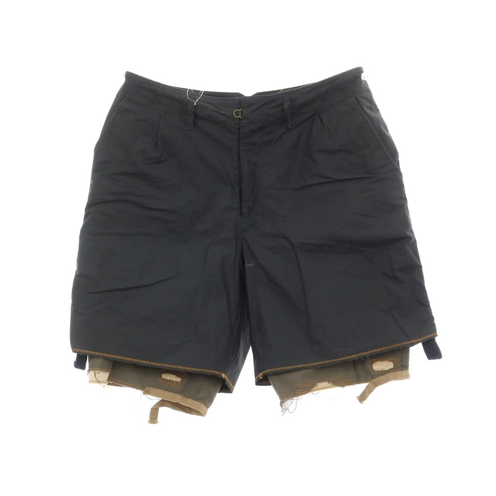 [Used] kolor/BEACON Coated Cotton Layered Shorts Black [3] [Condition Rank C] [Men&