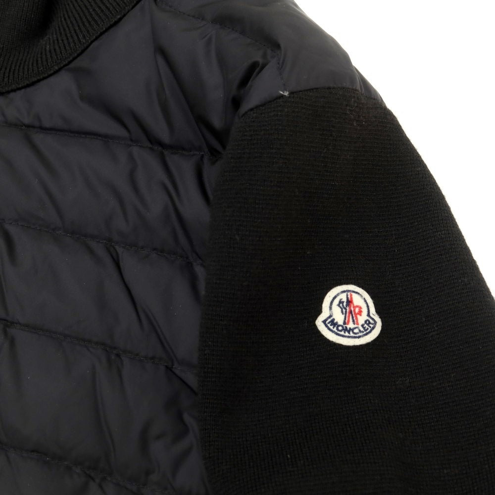 【中古】モンクレール MONCLER ナイロン × アクリルウール ニット 切替 ジップアップ ダウンジャケット ブラック【 S 】【 状態ランクB 】【 メンズ 】