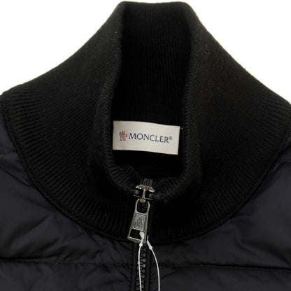 【中古】モンクレール MONCLER ナイロン × アクリルウール ニット 切替 ジップアップ ダウンジャケット ブラック【 S 】【 状態ランクB 】【 メンズ 】