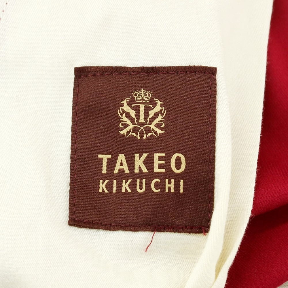 【中古】タケオキクチ TAKEO KIKUCHI ストレッチコットン カジュアルスラックスパンツ ワインレッド系【 2 】【 状態ランクC 】【 メンズ 】