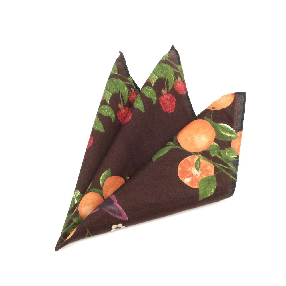 [Used] Fumagalli Cotton Silk Pocket Square Brown x Multicolor [BRW] [S/S/A/W] [Condition Rank A] [Men&