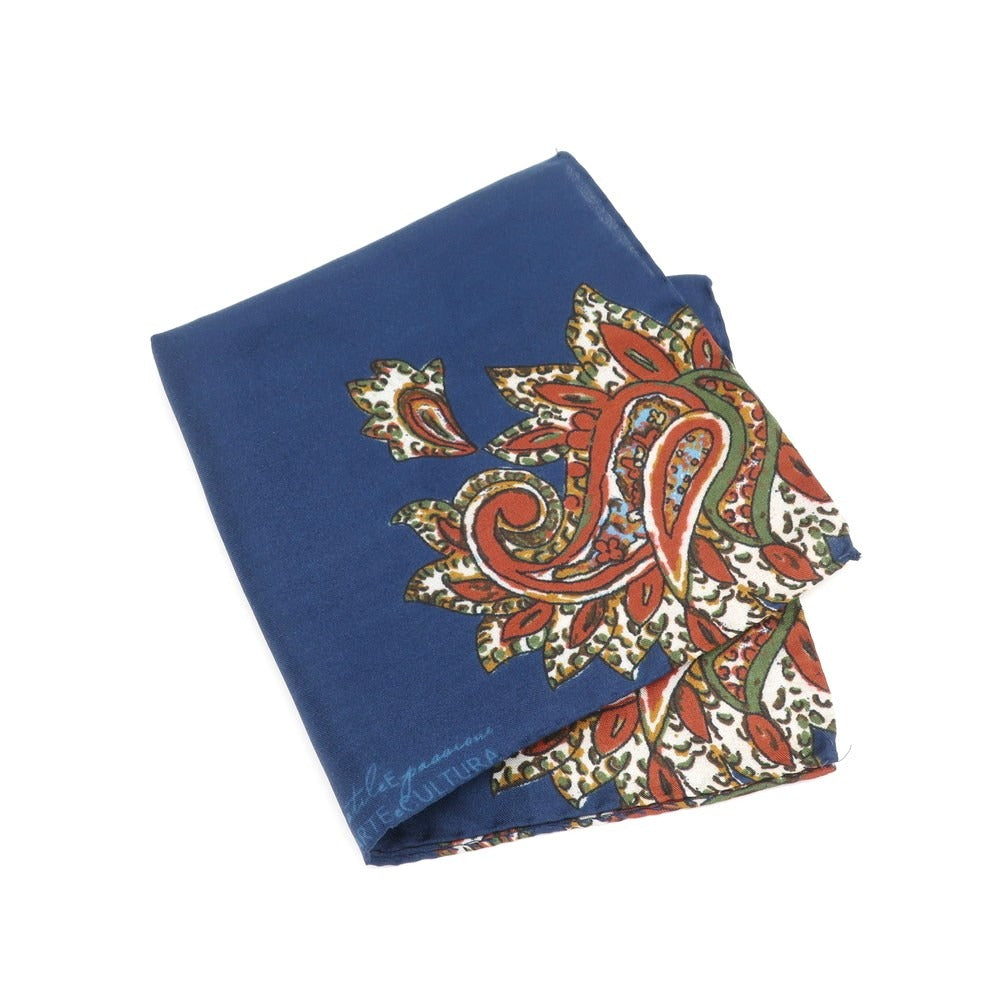 [Used] Fumagalli Cotton Silk Pocket Square Navy x Brown [NVY] [S/S/A/W] [Condition Rank B] ​​[Men&