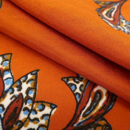 [Used] Fumagalli Cotton Silk Pocket Square Dark Orange x Brown [ORG] [S/S/A/W] [Condition Rank B] ​​[Men&