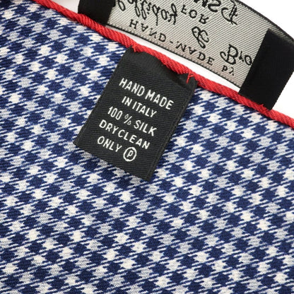 [Used] HOLLIDAY &amp;amp; BROWN Silk Check x Paisley Pocket Square Navy x White [NVY] [S/S/A/W] [Condition Rank A] [Men&