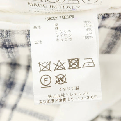 [Used] TAGLIATORE Linen Cotton Check 2B Casual Jacket White x Dark Navy [44] [Condition Rank C] [Men&