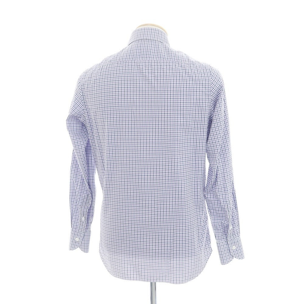 [Used] Maria Santangelo Broad Cotton Check Dress Shirt White x Purple x Navy [38] [Condition Rank A] [Men&