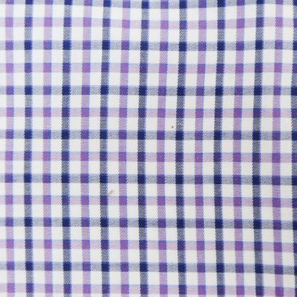 [Used] Maria Santangelo Broad Cotton Check Dress Shirt White x Purple x Navy [38] [Condition Rank A] [Men&