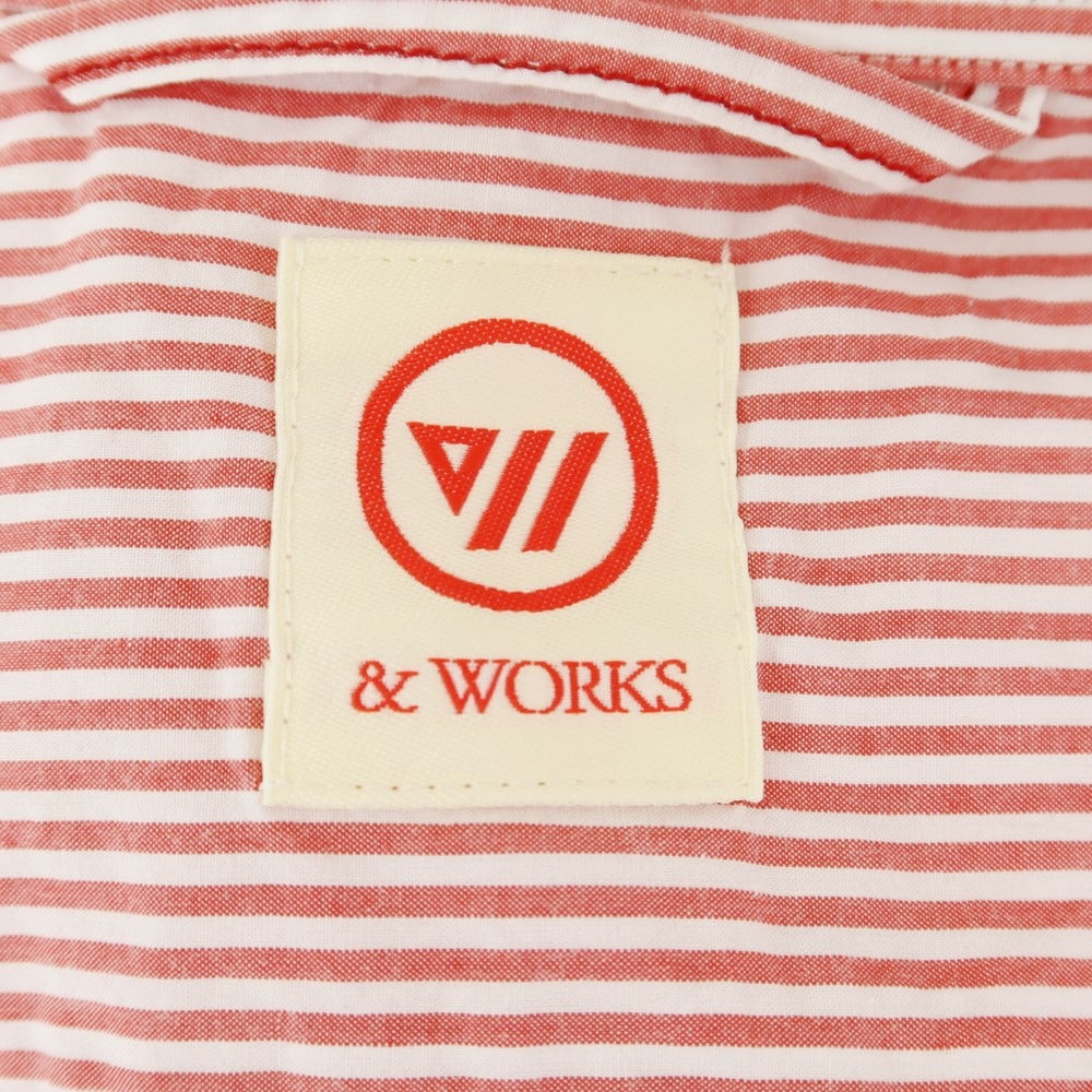 [Used] &amp;amp;Works WORKS Cotton Striped Casual Shirt Red x White [M] [Condition Rank B] ​​[Men&