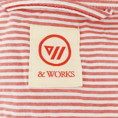 [Used] &amp;amp;Works WORKS Cotton Striped Casual Shirt Red x White [M] [Condition Rank B] ​​[Men&