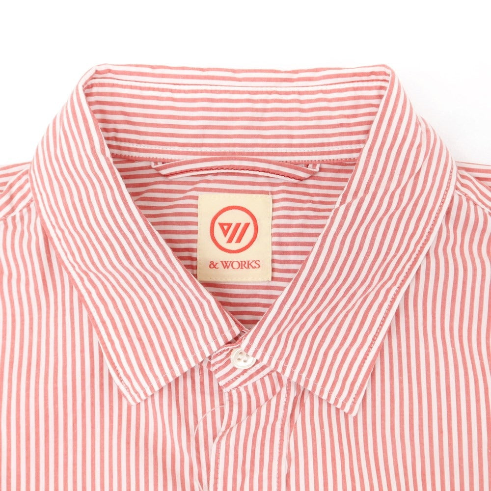 [Used] &amp;amp;Works WORKS Cotton Striped Casual Shirt Red x White [M] [Condition Rank B] ​​[Men&