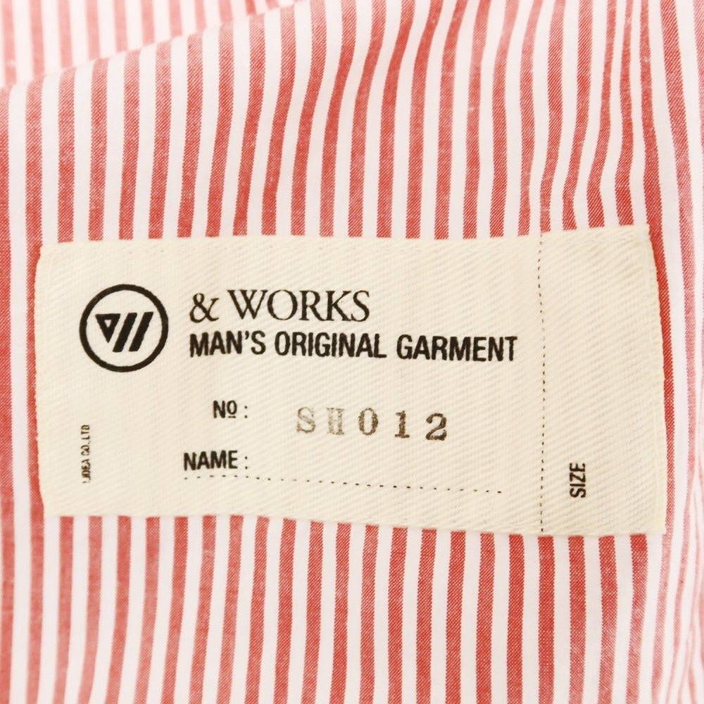 [Used] &amp;amp;Works WORKS Cotton Striped Casual Shirt Red x White [M] [Condition Rank B] ​​[Men&