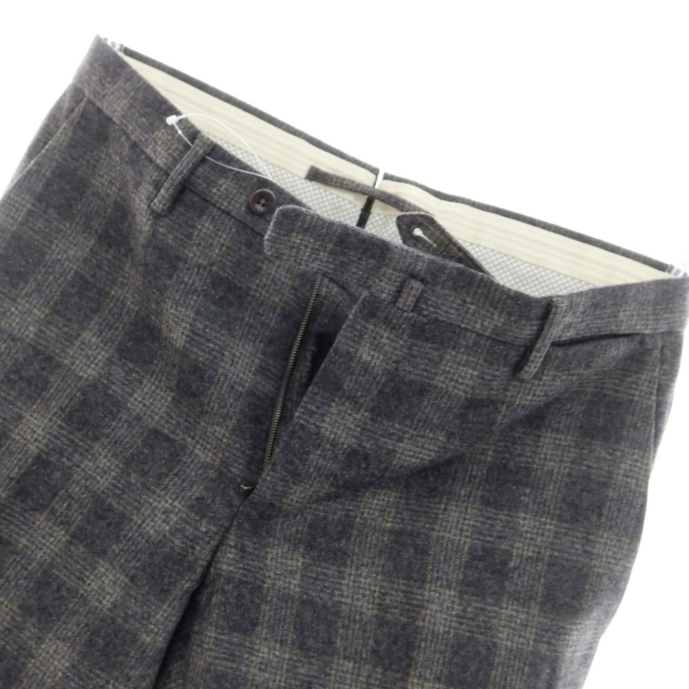 【中古】インコテックス INCOTEX ウール チェック ドレススラックスパンツ グレーxダークグレー【サイズ46】【GRY】【A/W】【状態ランクC】【メンズ】 [EPD]