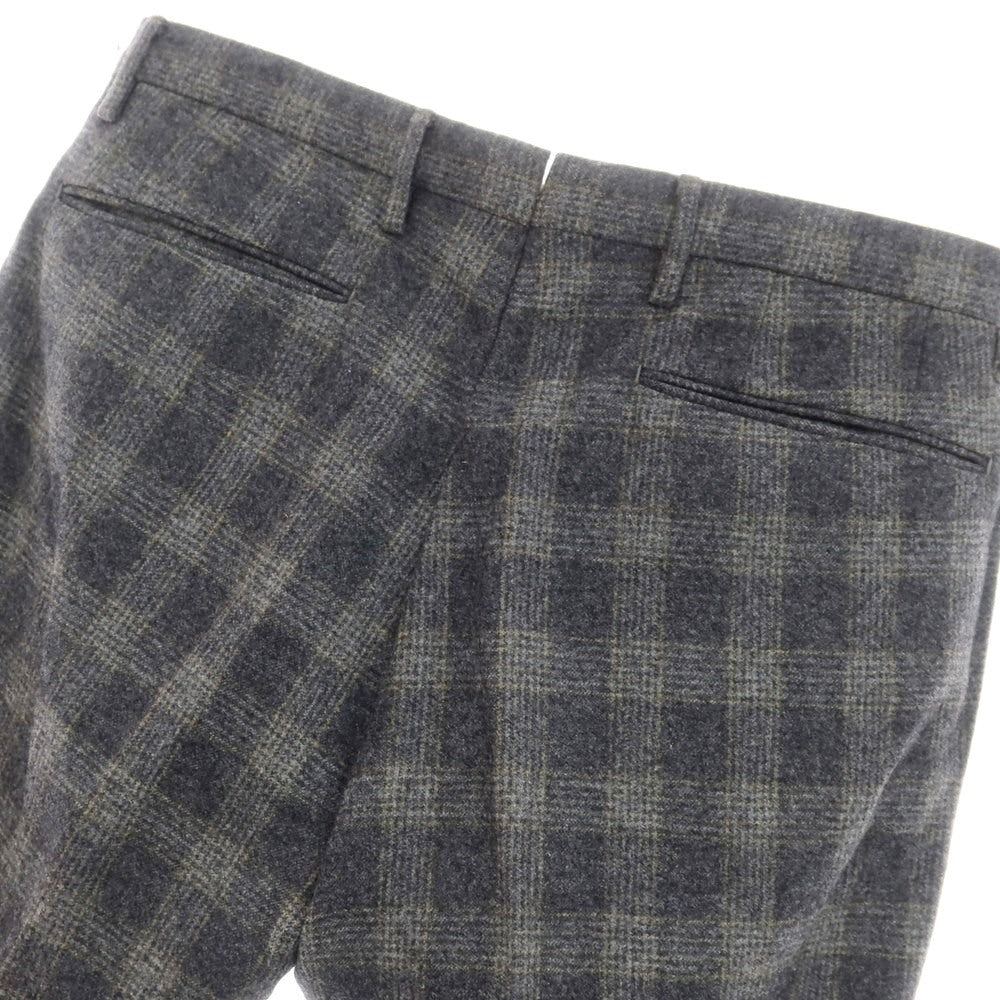 【中古】インコテックス INCOTEX ウール チェック ドレススラックスパンツ グレーxダークグレー【サイズ46】【GRY】【A/W】【状態ランクC】【メンズ】 [EPD]