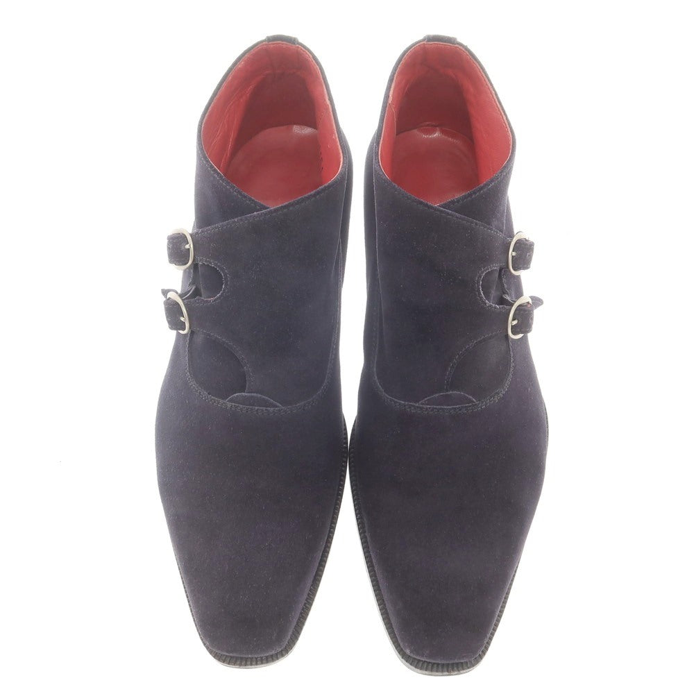 【中古】ラフモック ディメッラ RAF MOC DIMELLA スエード ダブルモンク ショートブーツ ネイビー【 40 】【 状態ランクB 】【 メンズ 】