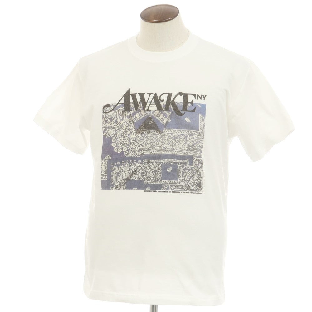 【中古】アウェイクニューヨーク Awake NY × MIYAGIHIDETAKA 2024年春夏 コットン 半袖Ｔシャツ ホワイト【 L 】【 状態ランクA 】【 メンズ 】