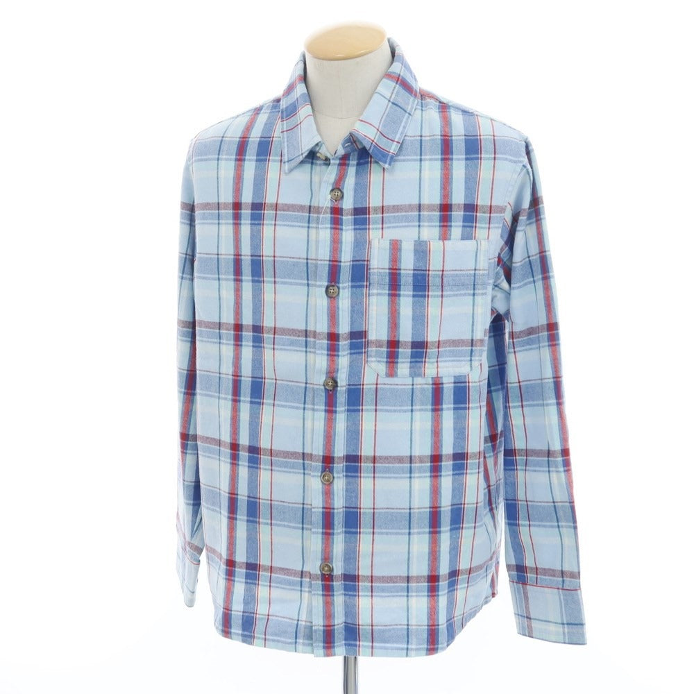 [Used] A.P.C. Cotton polyester check casual shirt, blue [S] [Condition rank B] ​​[Men&