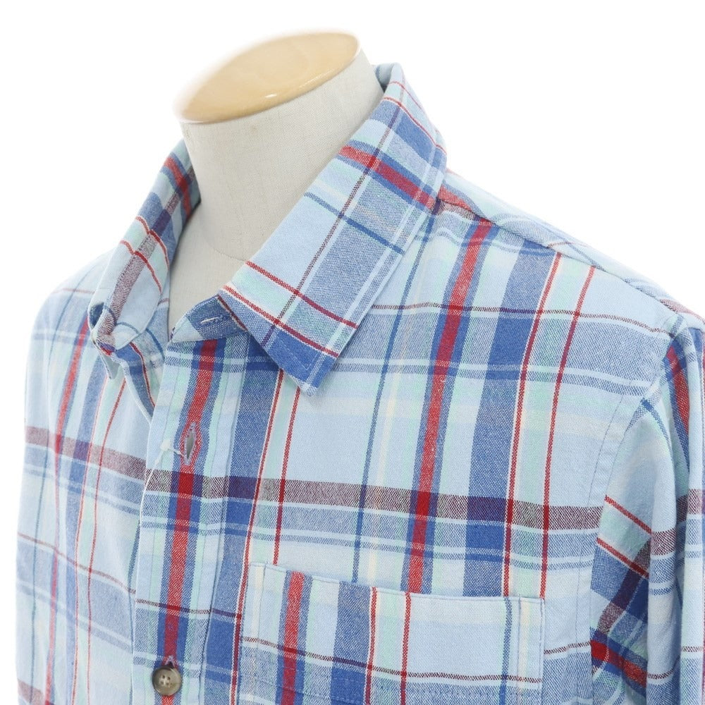 Used] A.P.C. Cotton polyester check casual shirt, blue [S