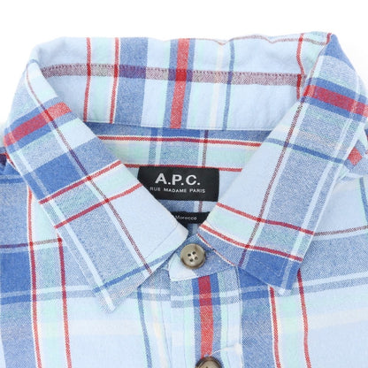 [Used] A.P.C. Cotton polyester check casual shirt, blue [S] [Condition rank B] ​​[Men&