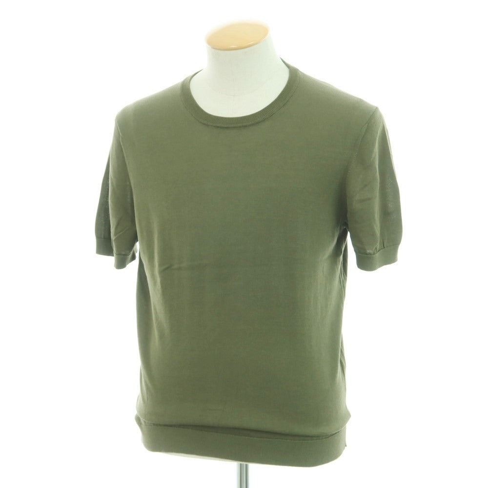 [Used] Drumohr Cotton Short Sleeve Crew Neck Pullover Knit Olive Green [Size 46] [GRN] [S/S] [Condition Rank B] ​​[Men&