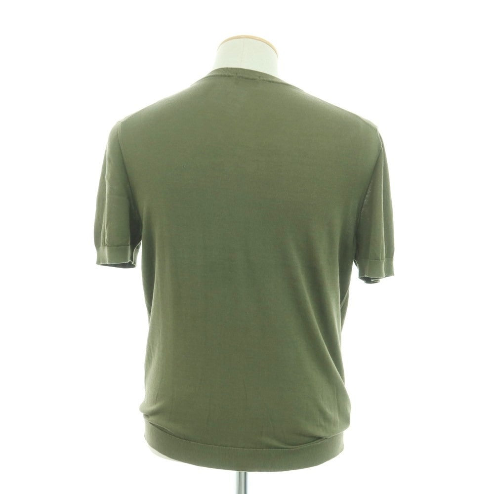 [Used] Drumohr Cotton Short Sleeve Crew Neck Pullover Knit Olive Green [Size 46] [GRN] [S/S] [Condition Rank B] ​​[Men&