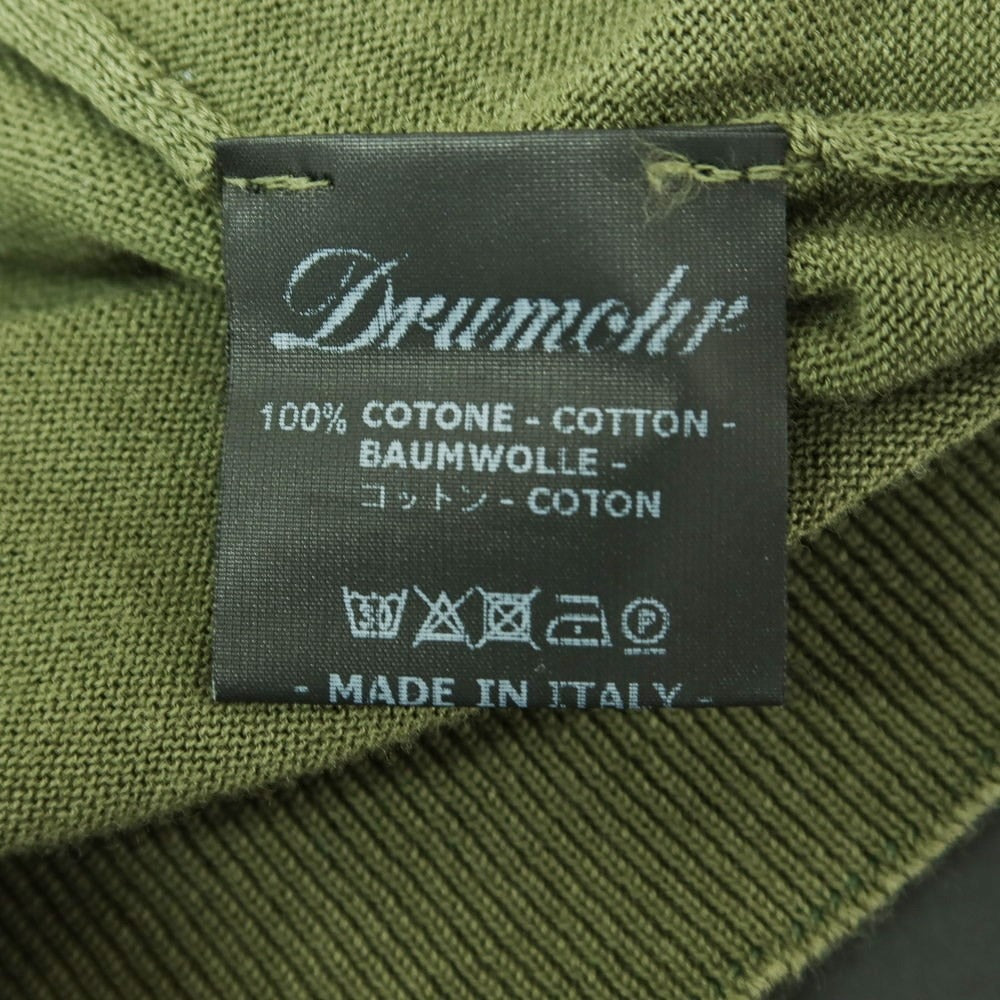 [Used] Drumohr Cotton Short Sleeve Crew Neck Pullover Knit Olive Green [Size 46] [GRN] [S/S] [Condition Rank B] ​​[Men&