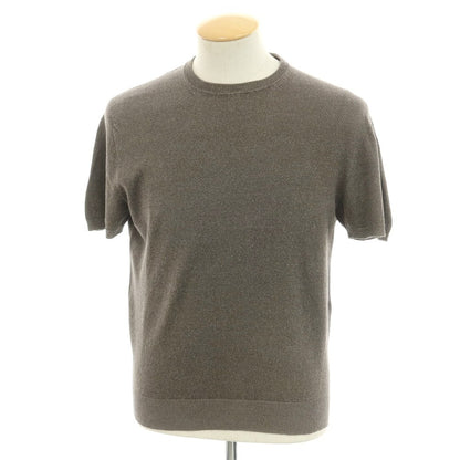 [Used] Drumohr Linen Polyester Short Sleeve Crew Neck Pullover Knit Brown Grey [46] [Condition Rank B] ​​[Men&