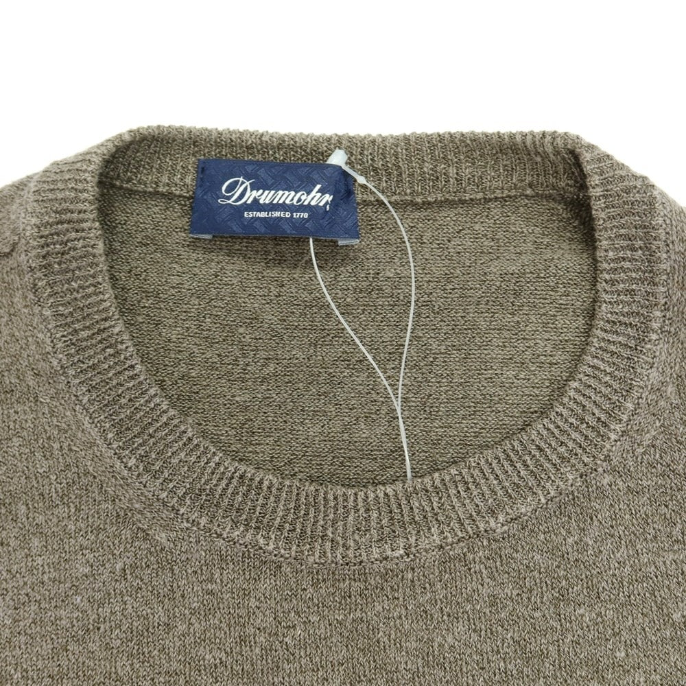 [Used] Drumohr Linen Polyester Short Sleeve Crew Neck Pullover Knit Brown Grey [46] [Condition Rank B] ​​[Men&