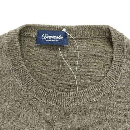 [Used] Drumohr Linen Polyester Short Sleeve Crew Neck Pullover Knit Brown Grey [46] [Condition Rank B] ​​[Men&