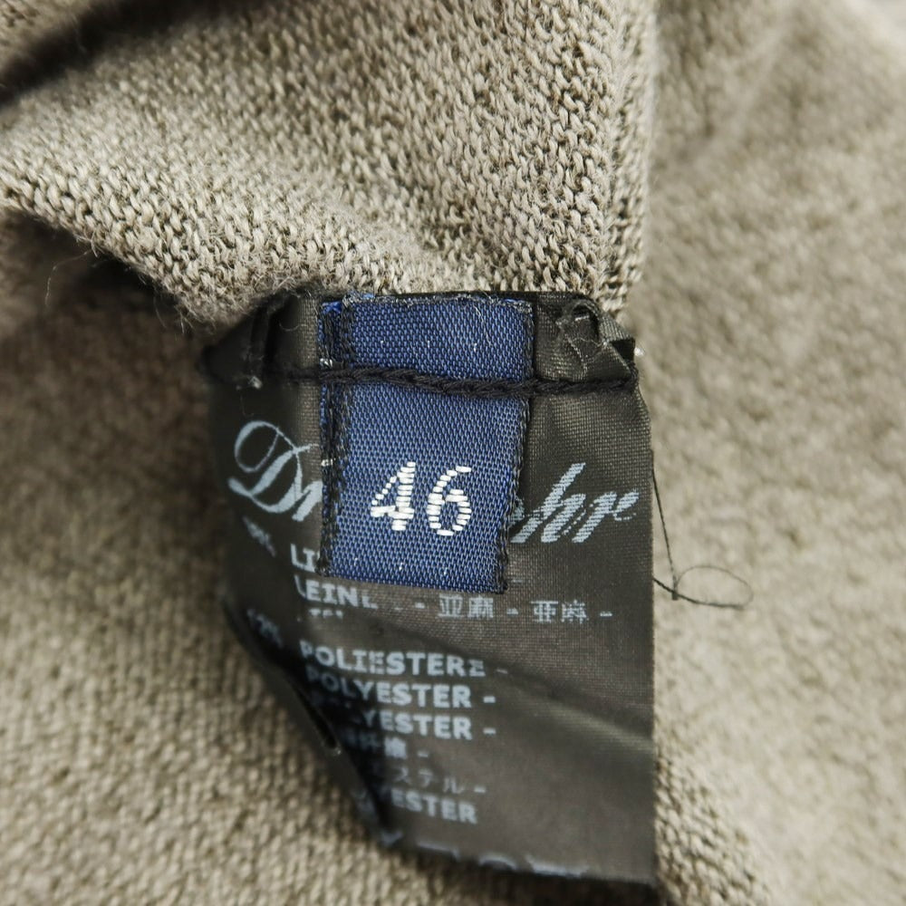 [Used] Drumohr Linen Polyester Short Sleeve Crew Neck Pullover Knit Brown Grey [46] [Condition Rank B] ​​[Men&