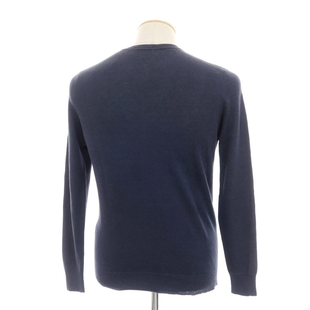 [Used] Drumohr Linen Polyester Long Sleeve Crew Neck Pullover Knit Navy [Size 46] [NVY] [S/S] [Condition Rank B] ​​[Men&