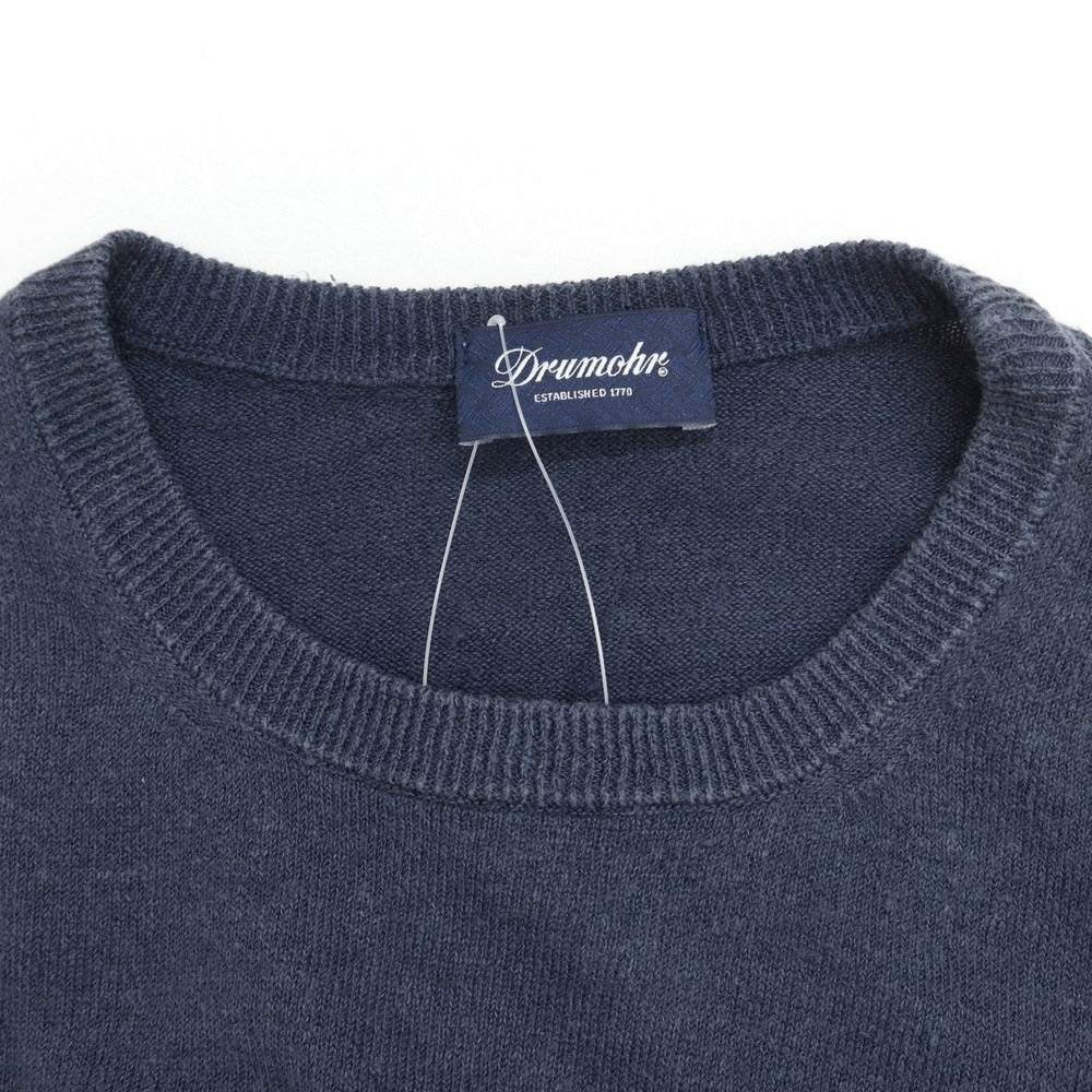 [Used] Drumohr Linen Polyester Long Sleeve Crew Neck Pullover Knit Navy [Size 46] [NVY] [S/S] [Condition Rank B] ​​[Men&