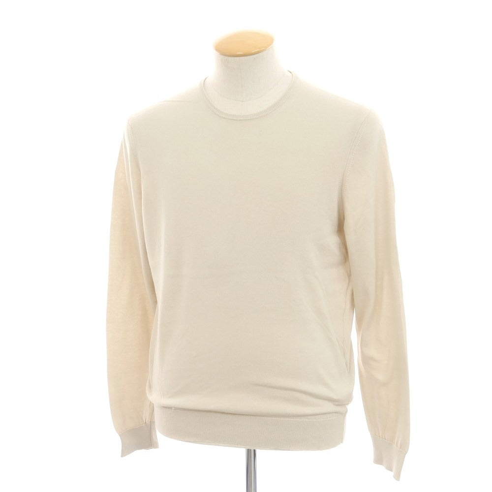 [Used] Drumohr Cotton High Gauge Crew Neck Pullover Knit Light Beige [Size 46] [BEI] [S/S] [Condition Rank C] [Men&