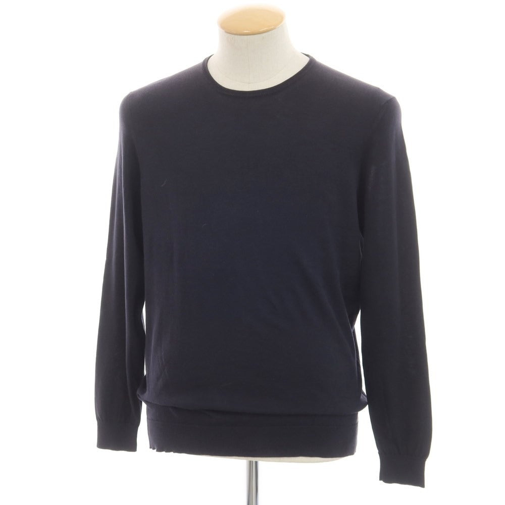 [Used] Drumohr Cotton High Gauge Crew Neck Pullover Knit Navy [Size 46] [NVY] [S/S] [Condition Rank C] [Men&