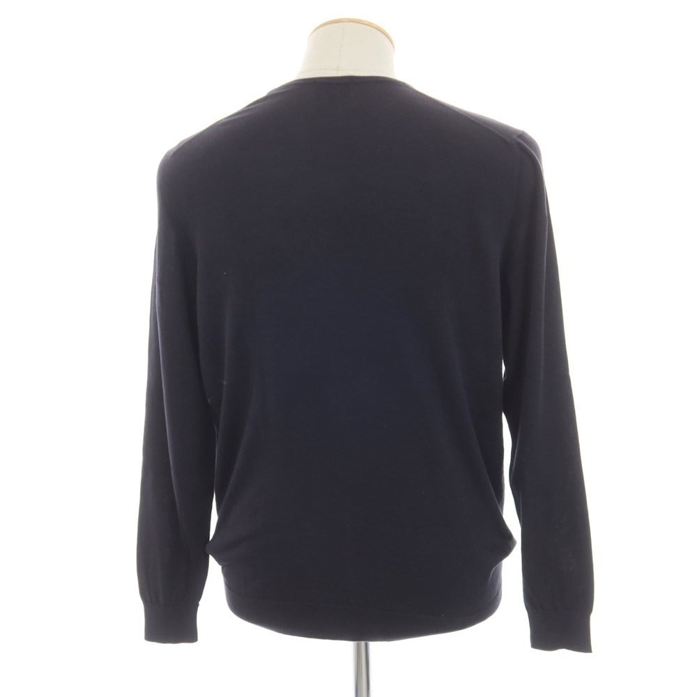 [Used] Drumohr Cotton High Gauge Crew Neck Pullover Knit Navy [Size 46] [NVY] [S/S] [Condition Rank C] [Men&