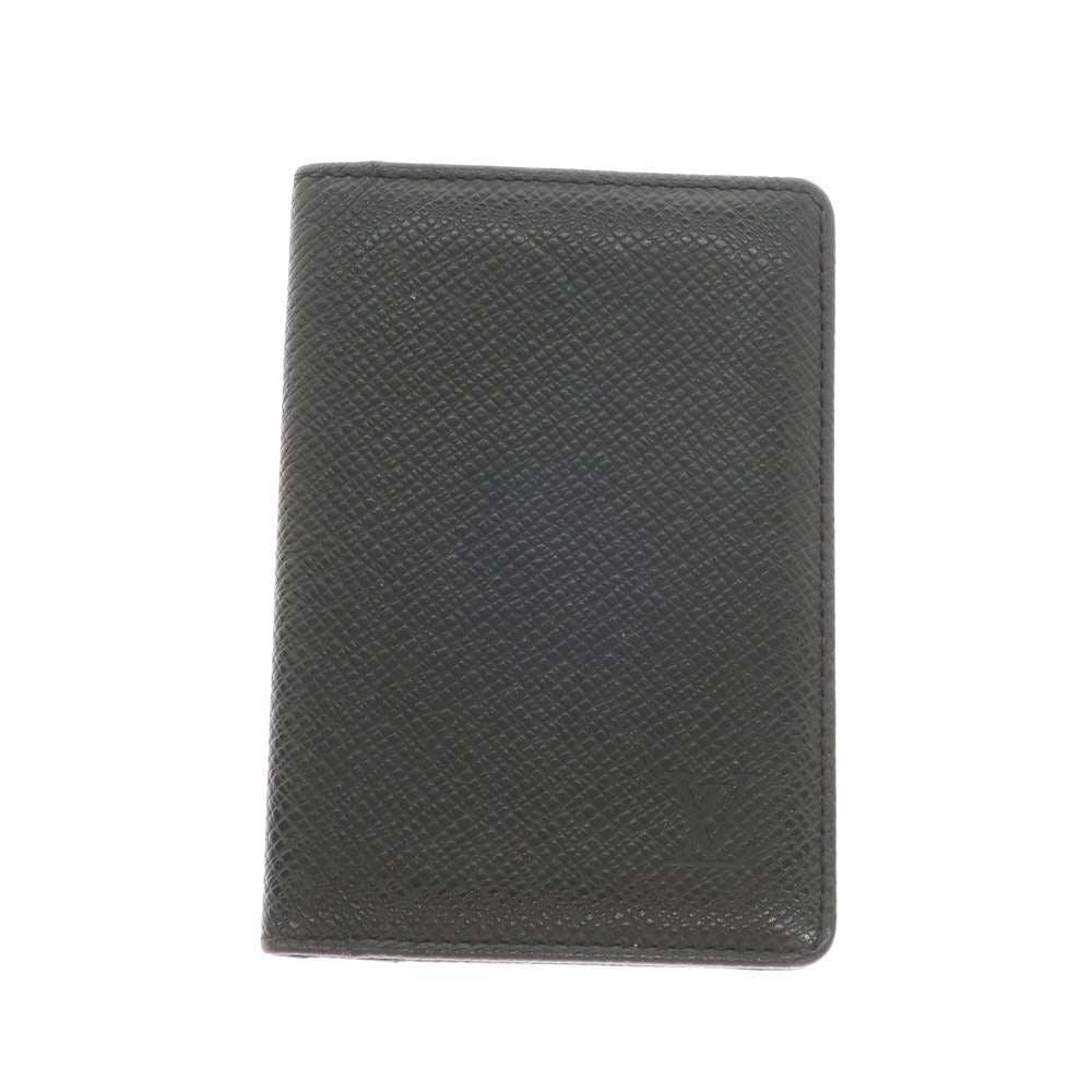 [Used] Louis Vuitton LOUIS VUITTON Leather Card Case Black [Condition Rank B] ​​[Men&