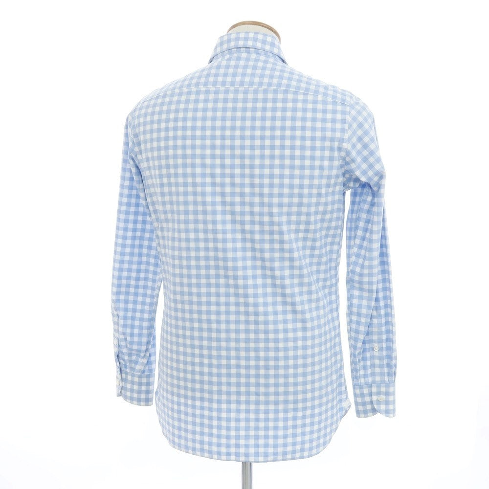 [Used] Luigi Borrelli Cotton Check Shirt Light Blue x White [39] [Condition Rank B] ​​[Men&