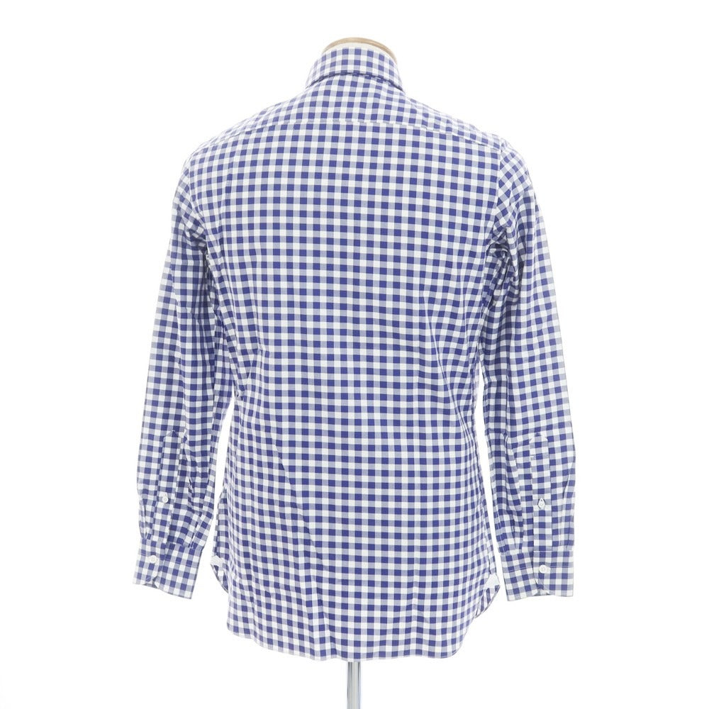 [Used] Luigi Borrelli Cotton Check Shirt Navy x White [39] [Condition Rank A] [Men&