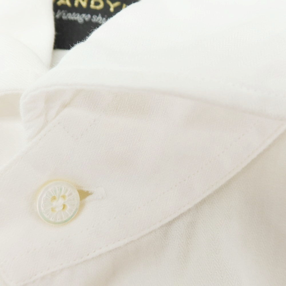 [Used] BARBA DANDY LIFE Cotton Horizontal Collar Shirt White [39] [Condition Rank D] [Men&