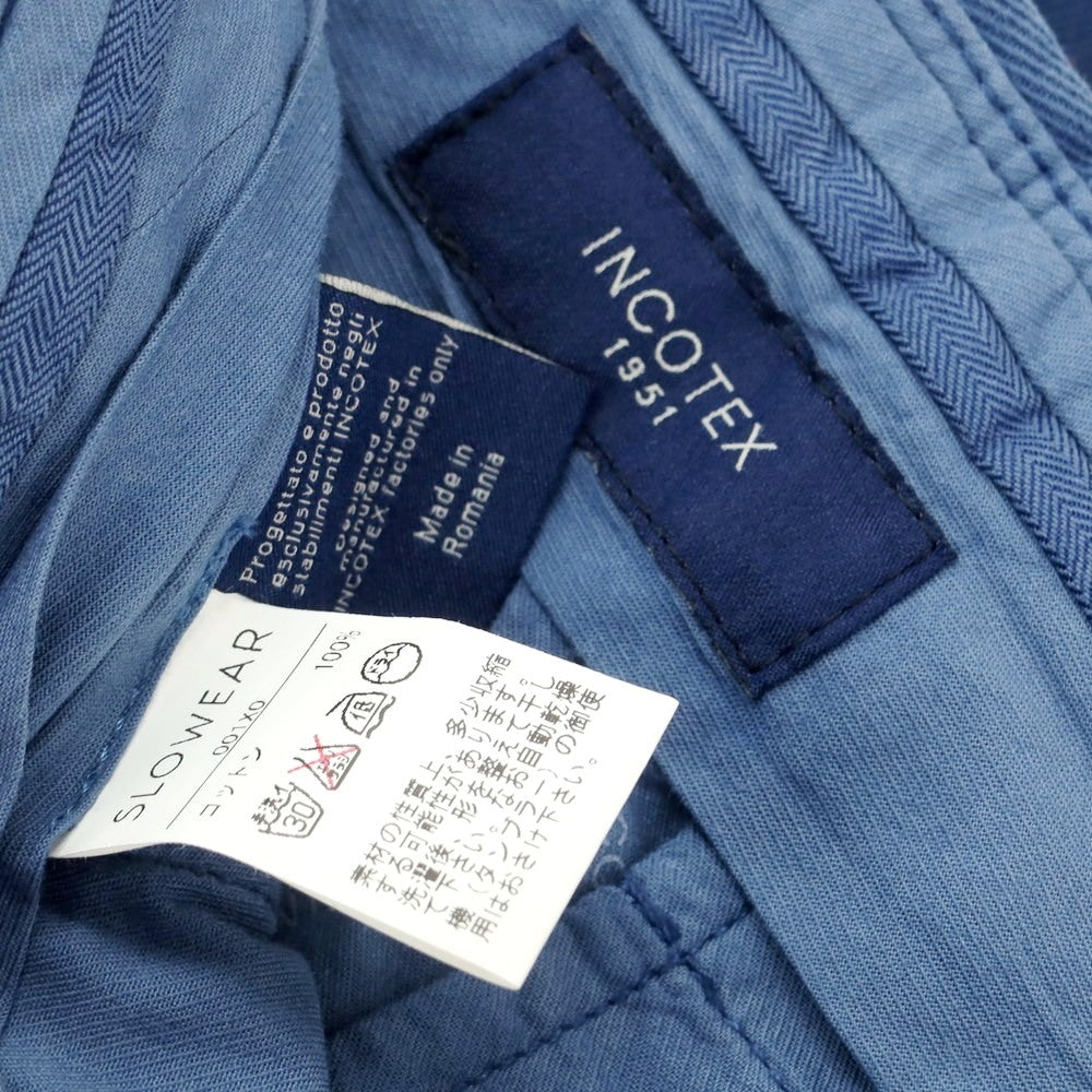 [Used] INCOTEX Twill Cotton Casual Slacks Pants Blue [48] [Condition Rank D] [Men&