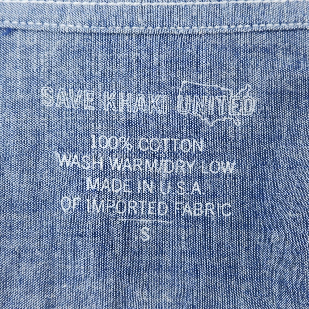 [Used] SAVE KHAKI UNITED Chambray Casual Shirt Dark Blue [S] [Condition Rank B] ​​[Men&