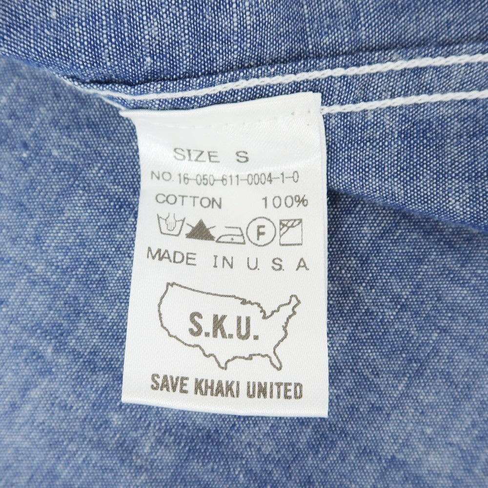 【中古】セーブカーキユナイテッド SAVE KHAKI UNITED シャンブレー カジュアルシャツ ダークブルー【 S 】【 状態ランクB 】【 メンズ 】