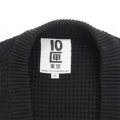 [Used] TENBOX Cotton Knit Waffle Cardigan Black [Size XL] [BLK] [S/S] [Condition Rank B] ​​[Men&